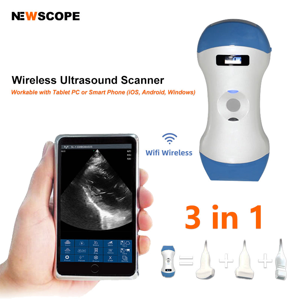 C4PL 128 Elements Portable Double Head Waterproof Mini Wifi Color Doppler Wireless Linear & Convex Ultrasound Probe wireless