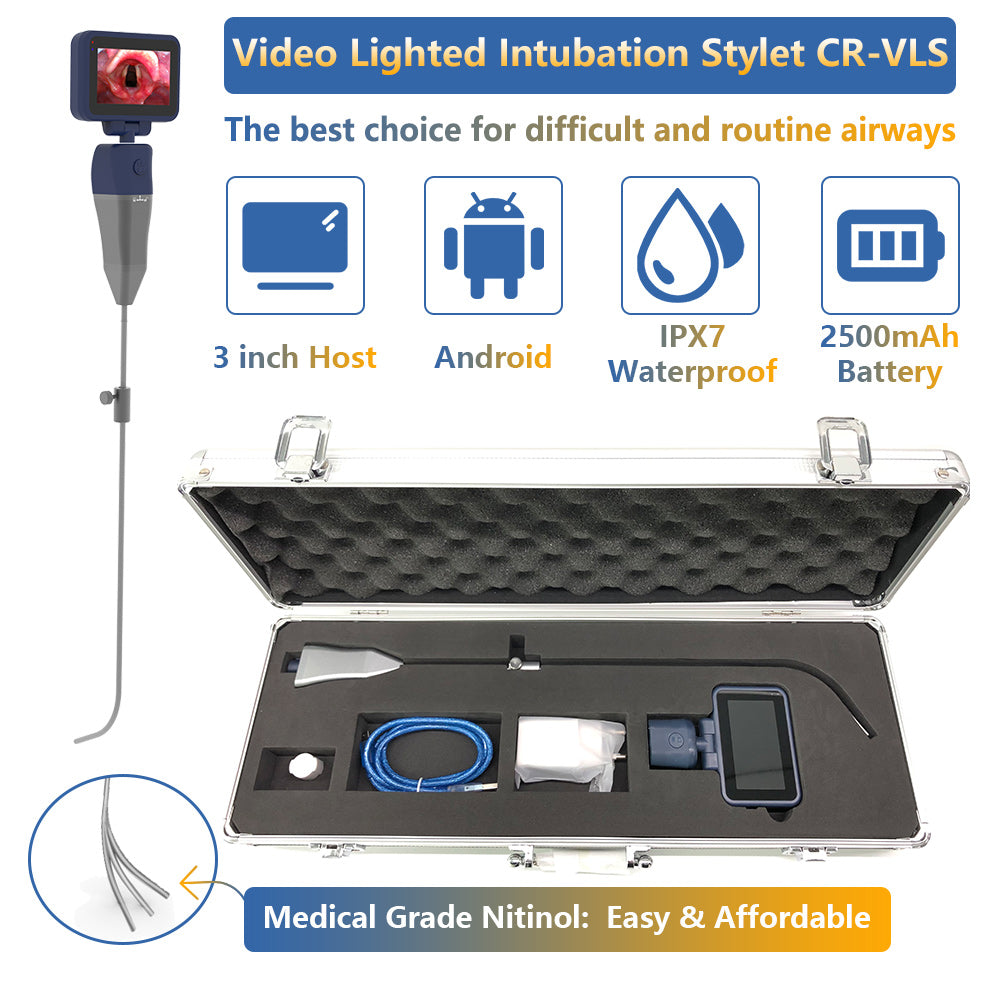 Reusable Video Laryngoscope for Intubation, 3.5 inch Display with 6 Blades Optional