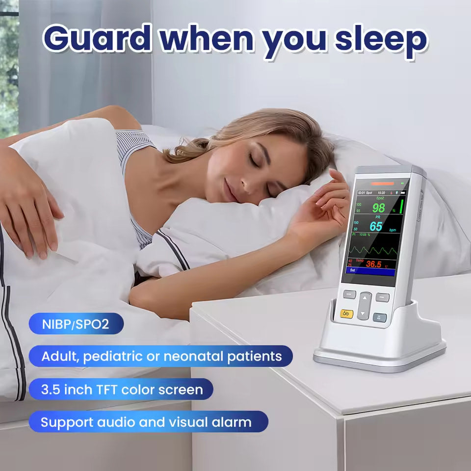 Handheld Patient Monitor SpO2 TEMP Patient Vital Sign Monitor 3.5 Inch TFT Color Screen
