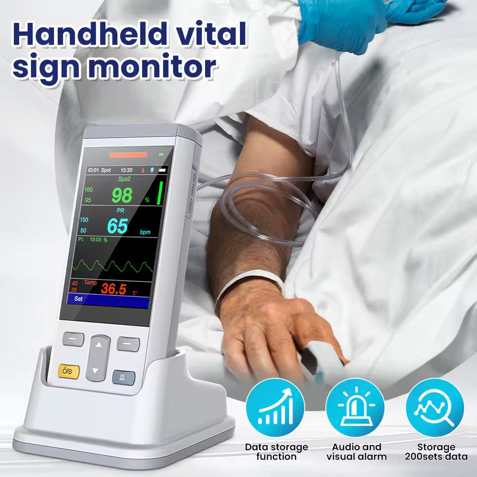 Handheld Patient Monitor SpO2 TEMP Patient Vital Sign Monitor 3.5 Inch TFT Color Screen