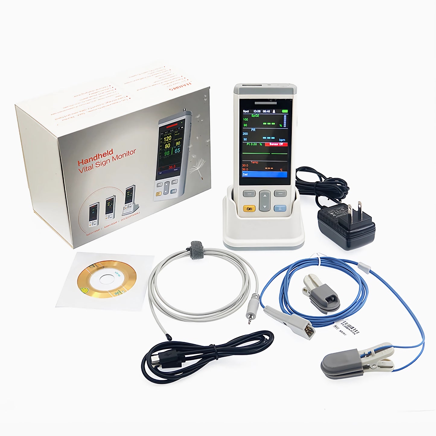 Handheld Patient Monitor SpO2 TEMP Patient Vital Sign Monitor 3.5 Inch TFT Color Screen