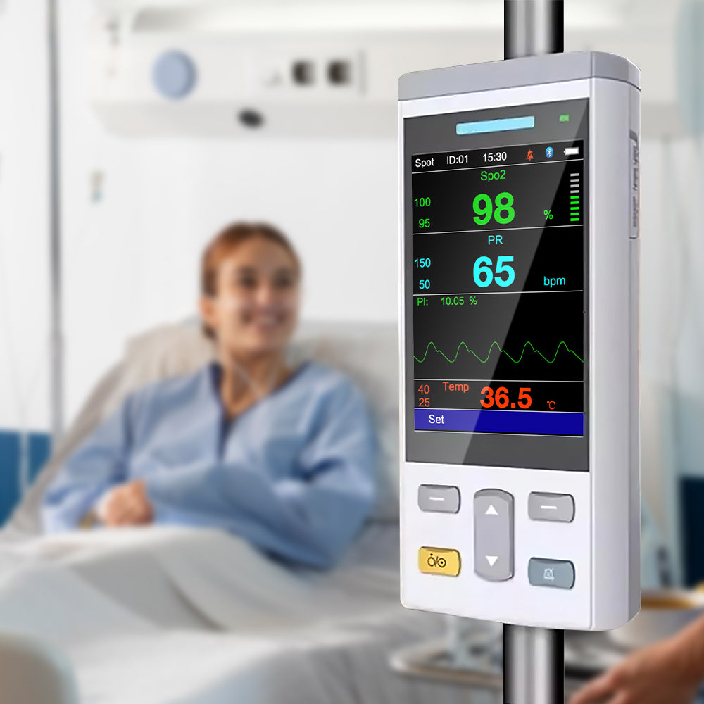 Handheld Patient Monitor SpO2 TEMP Patient Vital Sign Monitor 3.5 Inch TFT Color Screen