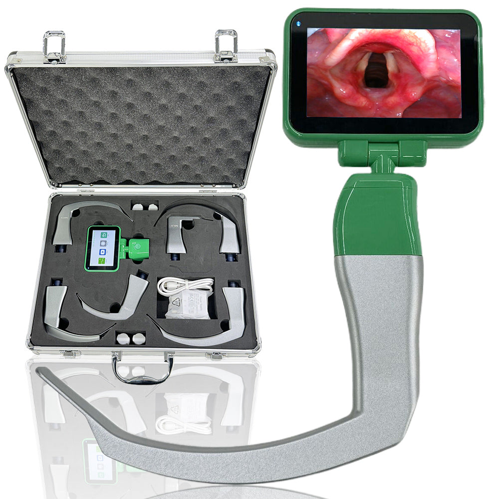 Anesthesia Video Laryngoscope Including 3.5-inch Touchscreen Display and 6 Blades