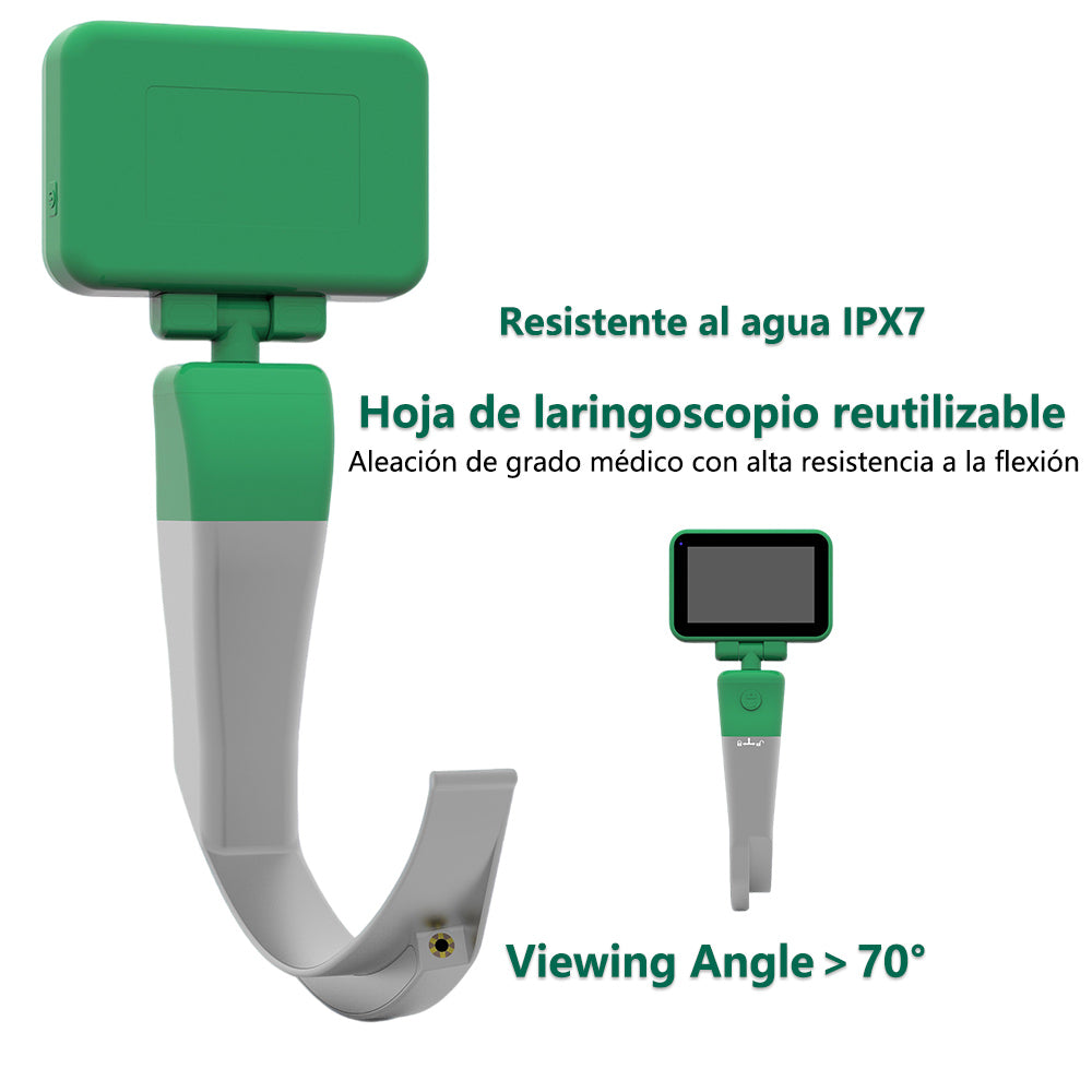 Anesthesia Video Laryngoscope Including 3.5-inch Touchscreen Display and 6 Blades