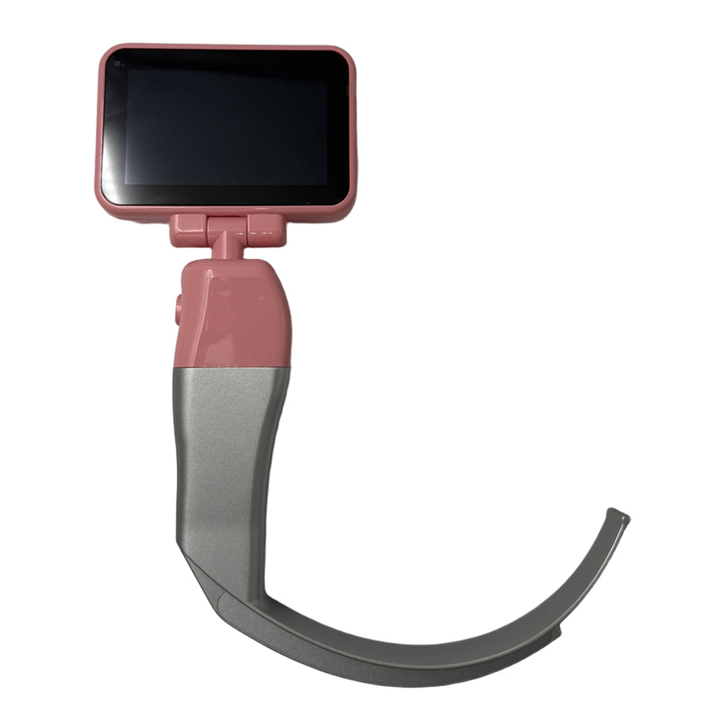 Pink Display Reusable Video Laryngoscope for Intubation, 3.5 inch Display with 6 Blades Optional（Pink）