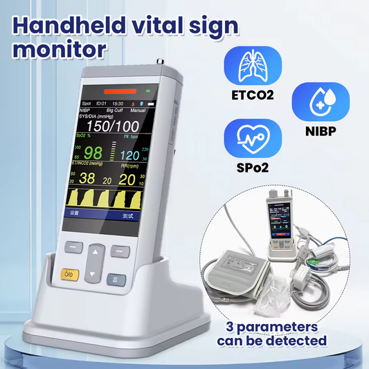Handheld Patient Monitor SpO2 TEMP Patient Vital Sign Monitor 3.5 Inch TFT Color Screen